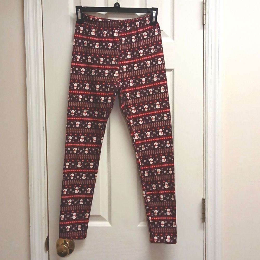 ⭐️5/$25 SALE JUST ONE GIRLS Size L 14-16 Holiday Leggings. MULTI